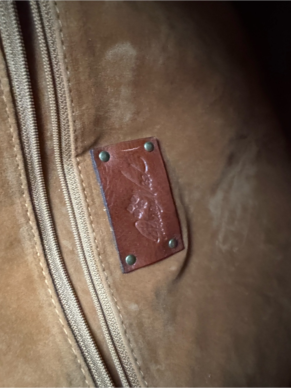 Tooled Leather Brown Shoulder Tote Bag - Women's Handbag/ New / tags see in pic - Picture 3 of 6